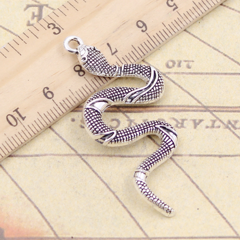 10pcs Charms Snake 55x25mm Tibetan Bronze Silver Color Pendants Antique Jewelry Making DIY Handmade Craft ► Photo 1/4