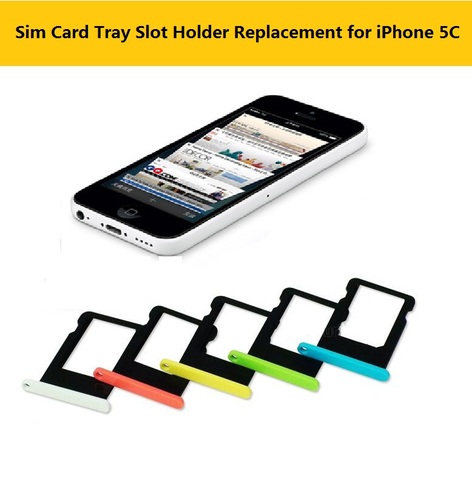 Buy Online Colorful Sim Card Tray For Iphone 5c Sim Card Adapter Holder Slot Card Tray White Orange Yellow Blue Green Replacement Parts Alitools