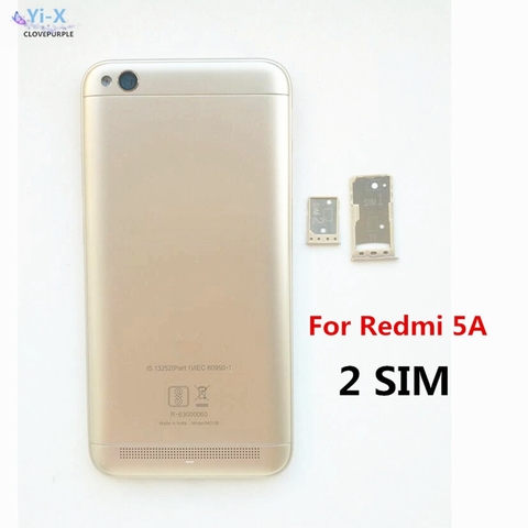 New Housing For Xiaomi Redmi 5A 5 A Back Cover Case Battery Rear Door 2 Sim holder Overseas version sim card holder Tray Parts ► Photo 1/5