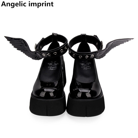 Angelic imprint woman mori girl lolita cosplay punk shoes lady high heels wedges Pumps women princess dress party shoes wings ► Photo 1/1