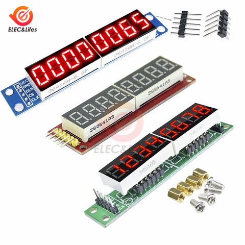 MAX7219 LED Dot Matrix 8 Digit Digital Tube Display Control Module For Arduino 3.3V 5V Microcontroller 7-segment Red/Green/Blue ► Photo 1/6