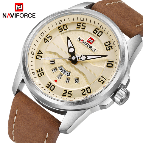 NEW Luxury Brand NAVIFORCE Men Fashion Sport Watches Men's Quartz Clock Man Leather Army Military Wrist Watch relogio masculino ► Photo 1/6