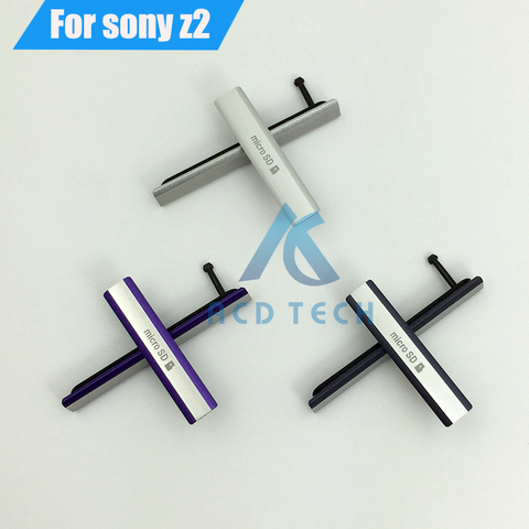 100% Waterproof USB Charging Port Dust Plug Cover + Micro SD Port +SIM Card Port Slot Cover for Sony Xperia Z2 L50W D6503 ► Photo 1/5