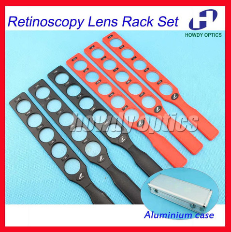 Optical Ophthalmic Retinoscopy Lens Rack Set Trial Lenses Plastic Bar Aluminium Case Board lenses 6 Bars 30 Lenses ► Photo 1/1
