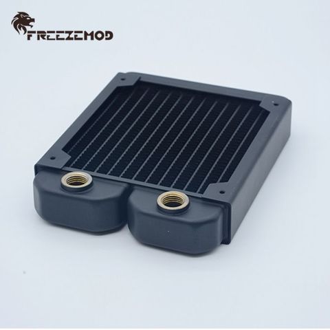 FREEZEMOD computer water cooling Copper radiator 14 flat tube single layer copper fin for 12cm fan for cpu heak sink. TSRP-TW120 ► Photo 1/3