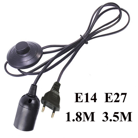 3.5M Power Cord Cable E27 Lamp Bases EU plug with Foot switch wire for Pendant LED Bulb E14 Hanglamp Suspension Socket Holder ► Photo 1/6