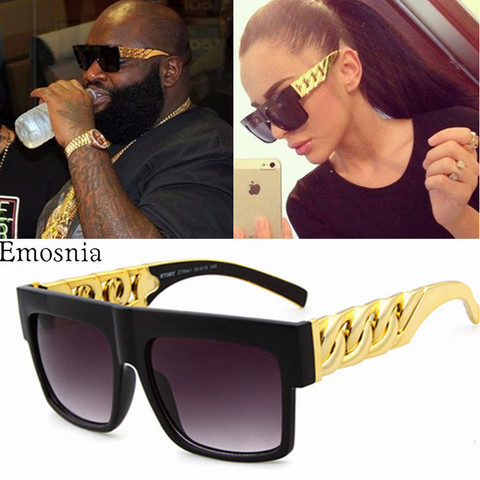 Hip Hop Sunglasses Fashion Gold Metal Chain Square Sun Glasses Celebrity  Luxury Brand Designer Women/Men Shades UV400 - Price history & Review, AliExpress Seller - EMOSNIA Official Store