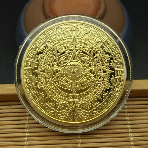 Maya Memorial Coin Pyramids Coins American Coins Mexico Aztec Gold and Silver Foreign Non-currency Coins ► Photo 1/6
