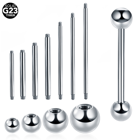 1PC Titanium Tongue Barbell Piercing Rings Nipple Shiled Bar Piercing Silver Long Bar Cartilage Earring Barbell Piercing Jewelry ► Photo 1/6