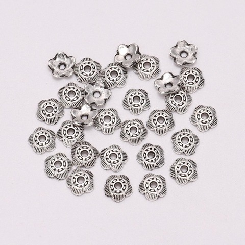 100pcs/Lot 6 mm 5 Petals Relief Flower Loose Sparer End Bead Caps For Jewelry Making Finding DIY Bracelet Accessories Component ► Photo 1/4