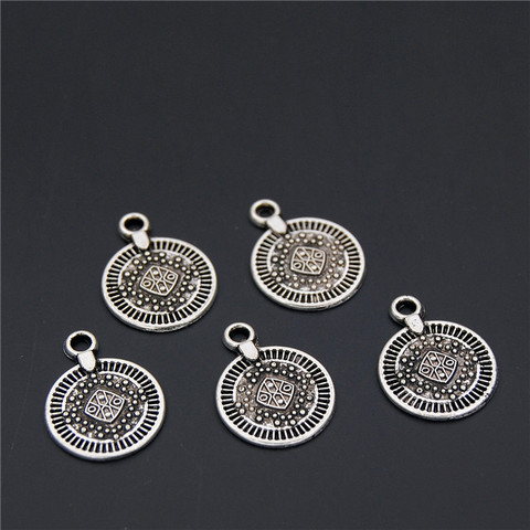 50pcs Handmade Retro  Zinc Alloy Small Round Coin Charms For DIY Accessories A2318 ► Photo 1/2