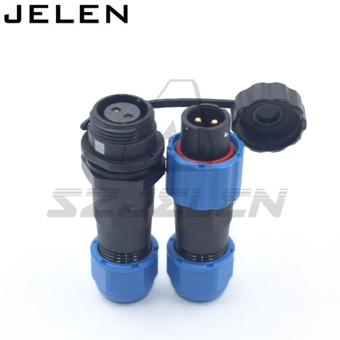 SD13 2pin 3 4 5 6 7pin Male and female connector, Outdoor waterproof connector, panel mount 12mm, LED power connectors ,IP68 ► Photo 1/5