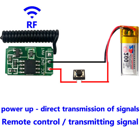 RF 433 MHz Remote Control Micro transmitter Module Mini small 3.7v 4.5v 6v 9v 12V Battery power wireless switch accessories ► Photo 1/5