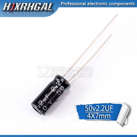 50PCS Higt quality 50V2.2UF 4*7mm 2.2UF 50V 4*7 Electrolytic capacitor hjxrhgal ► Photo 1/1