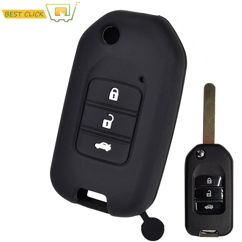 Honda Civic Accord Cr-v Silicone Remote Key Case Fob Cover Holder For 2015