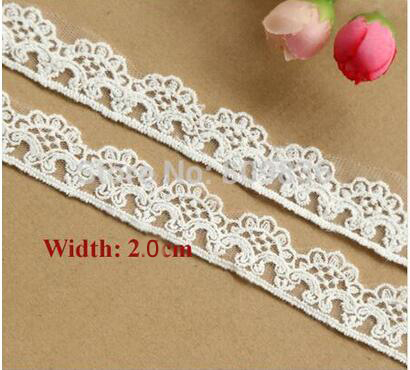 2yards/lot Width:2.0cm Vintage flower embroidered trimming lace White cotton lace for garment Scrapbooking (ss-2920) ► Photo 1/1