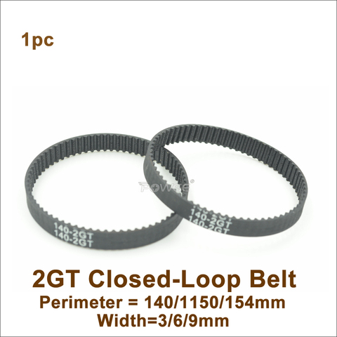 POWGE 140/150/154 2GT Timing Belt W=3/6/9mm Teeth 70/75/77 GT2 Closed-Loop Synchronous Belt 140-2GT 150-GT2 154-2GT ► Photo 1/6