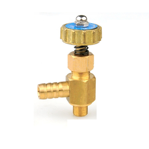 10mm Hose Barb x M10*1 Male Thread Angle Brass Needle Valve Regulating Valve For Water Oil Air ► Photo 1/1