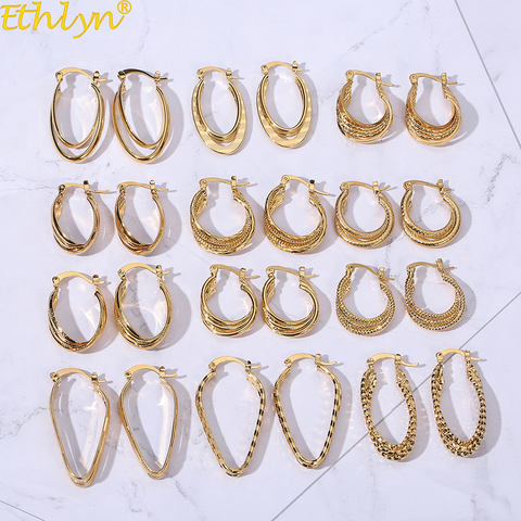 Ethlyn Jewelry Fashion Arab/Middle East/ Ethiopian Gold Color Women/Ladies/Girls Clip Earrings for Mother Gifts E163 ► Photo 1/6