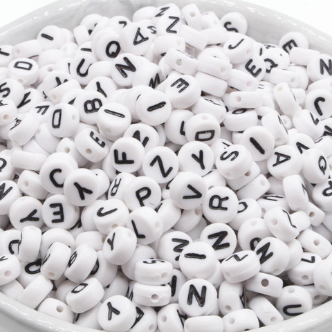 300PCS Round Mix Color Acrylic Letter Beads for Jewelry Making Kid Diy Material Loose Spacer 4*7mm ► Photo 1/6