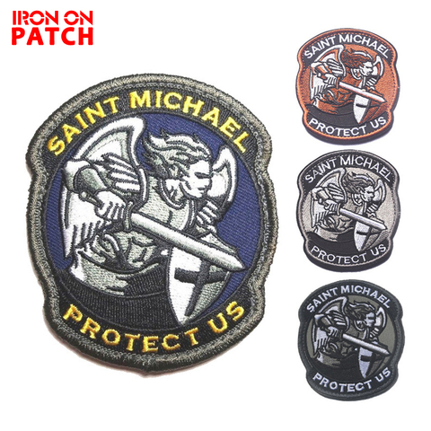 Saint Michael Protect Us Patch Saint Michael Tactical Combat 3D Embroidered Badge for cap Applique Military Armband Patch ► Photo 1/6