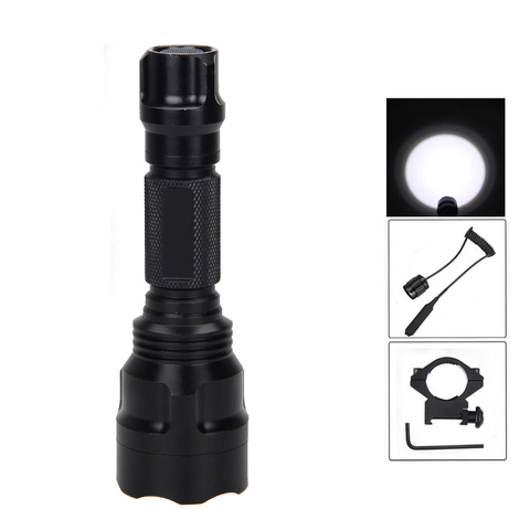 Waterproof 2500lm XML T6 LED Tactical Flashlight Lamp Torch Rifle Mount Hunting Light+Pressure Switch+Mount ► Photo 1/6