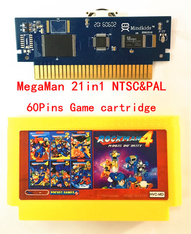 For MegaMan1-6 RockMan1-6 73in1-NTSC&PAL Games Cartridge 60 Pins Yellow Shell Game Cartridge ► Photo 1/4