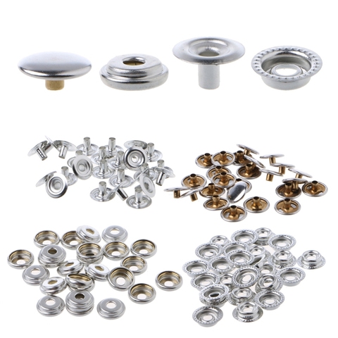 100Pc Marine Boat Canvas Stainless Steel Fastener Snap Press Stud Cap Button Marine Hardware Boat Snap Fasteners Popper Press ► Photo 1/6