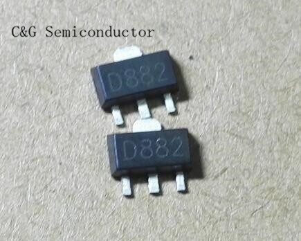 20PCS 2SD882 D882 3A/30V négatif Positif Négatif SOT-89 SMD Transistor 
