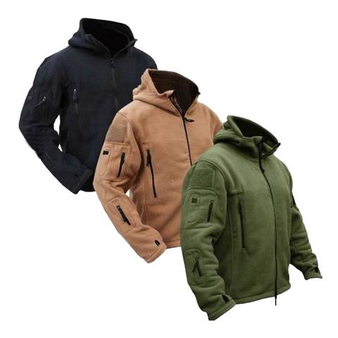 Men US Military Winter Thermal Fleece Tactical Jacket Outdoors Sports Hooded Coat Militar Softshell Hiking Outdoor Army Jackets ► Photo 1/6