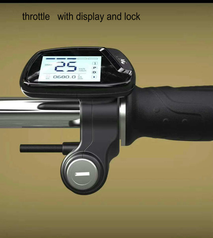 twist throttle with voltage indicator&speedometer&lock&lcd DISPLAY+turning light electric bike scooter tricycle MTB PARTS grips ► Photo 1/6