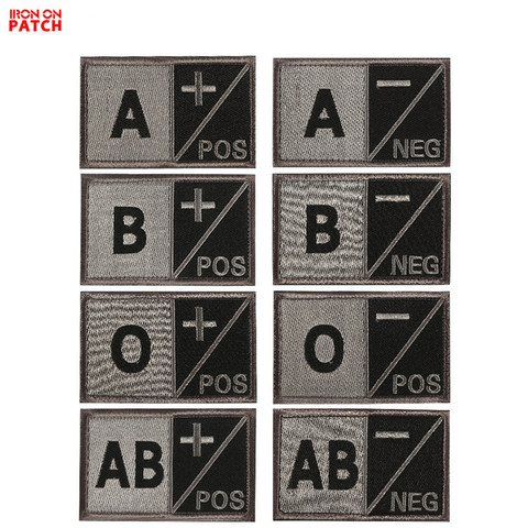 Embroidery HOOK&LOOP Blood Type Patches abo Medical Patches Badges Applique Patches for Clothing 8*5CM ► Photo 1/6