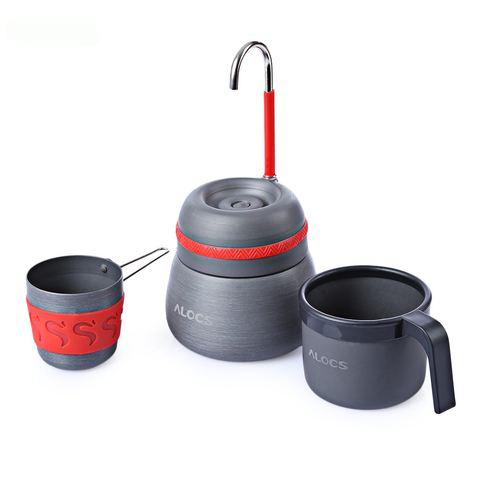 350ml outdoor camping tableware picnic coffee pot with cups can be used to burn the stove aluminum alloy coffee machine cocoa ► Photo 1/6
