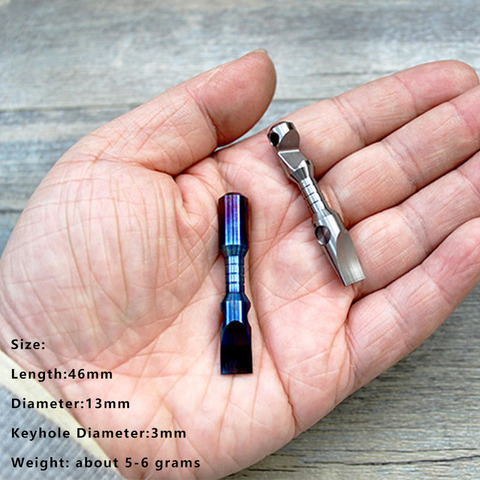 1PC Baked Blue Titanium Alloy Bottle Mini Ultralight Opener Crowbar Slotted Screwdriver Keychain Pendant Outdoor EDC Multi Tools ► Photo 1/6