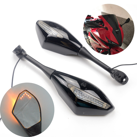 Motorcycle LED Turn Signals Rearview Sport Bike Mirrors for For Honda CBR 600 900 1000 RR CBR300R CBR500R CBR250R ► Photo 1/6