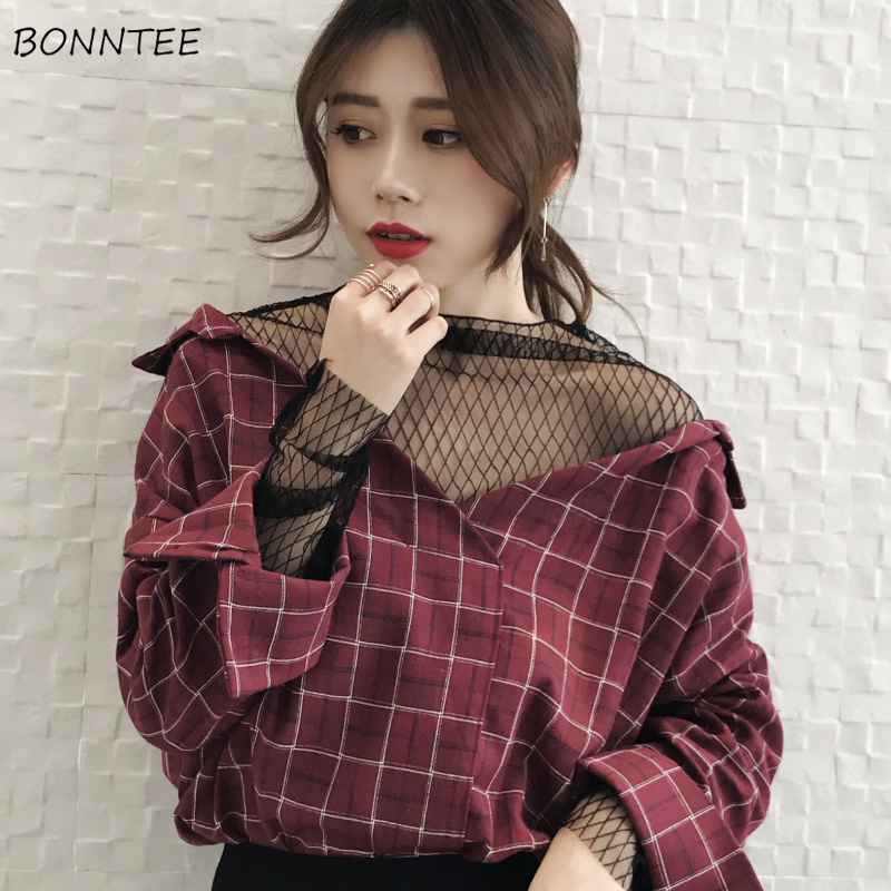 Elegant Women V-Neck Shirt Korean Fashion Cotton Blouses Shirts