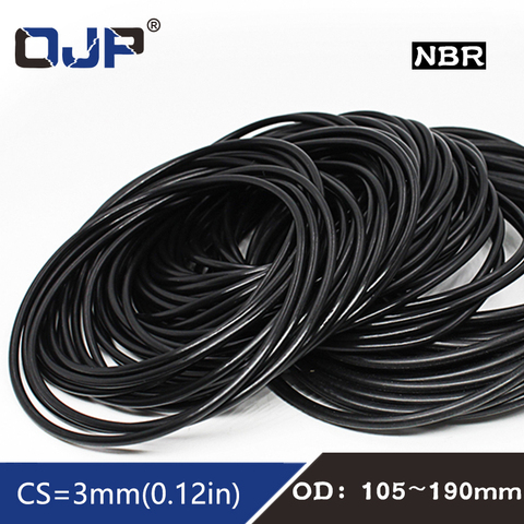 1PC Rubber Ring NBR Sealing OD105/110/120/125/130/140/150/160/170/180/190*3mm O-Ring Seal Nitrile Gaskets Oil Rings Fuel Washer ► Photo 1/6