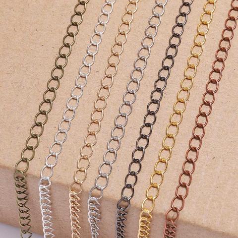 5m/lot 2.5 2.8 3.6 4.8 mm Long Open Link Ring Extended Extension Necklace Chains Tail Extender Chain For Jewelry Making Supplies ► Photo 1/6