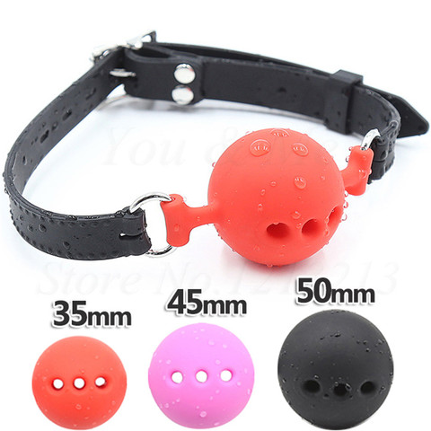 3 Size Soft Silicone Open Mouth Gag Ball BDSM Bondage Restraints Sex Toy For Adults Slave Open Hole Ventilation Gag For Couples ► Photo 1/6