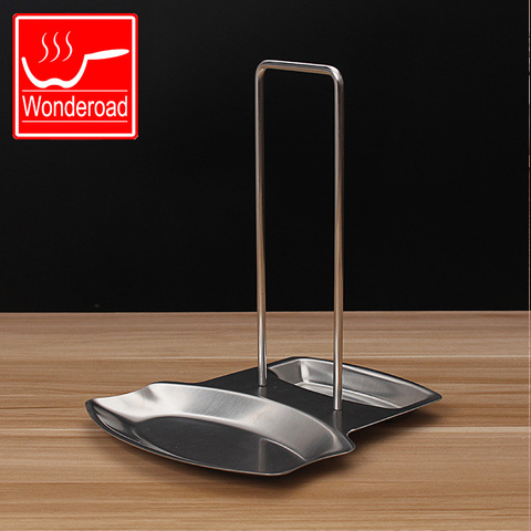 Kitchen Gadgets Stainless Steel Pan Cover Holder Pot Lid Stand Rack Chopstick Spoon Rest Spatula Shelf Cooking Tools ► Photo 1/6