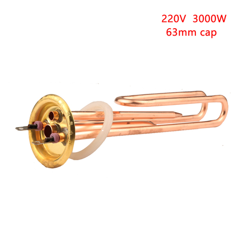63mm Cap Brass Electric Water Heater Tube 220V 3000W  Heating Element Boiler Heater Parts ► Photo 1/6