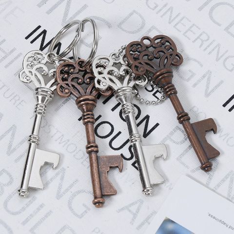key Shaped Bottle Opener Keychain Shaped Zinc Alloy Copper Silver Color Key Ring Beer Bottle Opener Unique Creative Gift ► Photo 1/6