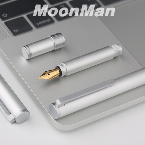 New Moonman N1 Creative Mini Aluminum Alloy Steel Silver Fountain Pen Pocket Short Pen Extra Fine/ Fine 0.38/0.5mm Fashion Gift ► Photo 1/6