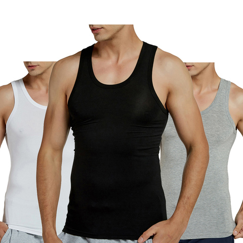 2 PCS/Lot Tank Tops Men Modal full stretch Solid Vest Male Breathable Sleeveless Tops Slim Casual Undershirt Black (2-pack) ► Photo 1/6