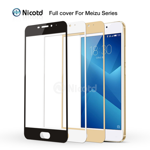 Nicotd 9H Full Cover Tempered Glass For Meizu M3 Note M3S M3 Mini Max M3E M3X Pro 6 Plus U10 U20 M5 Note M5s Protective Film ► Photo 1/6