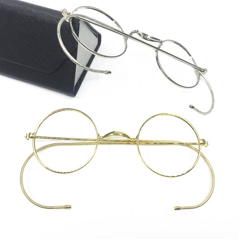 Vintage Antique Round Wire Rim Eyeglass Frames Full Rim Ear Hooks Myopia Rx able Glasses Brand New Good Quality ► Photo 1/6