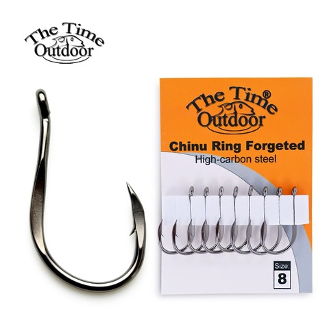 1 pack High Carbon Steel Fishing Hooks CHINU RING FORGED Barbed