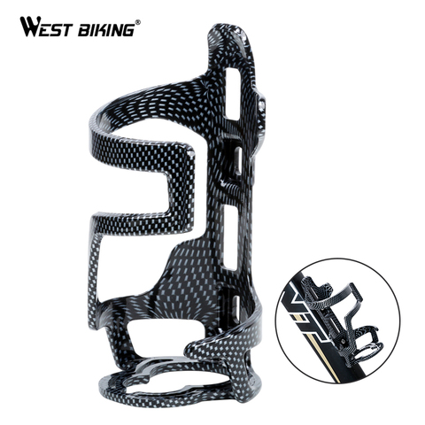 WEST BIKING 45G Ultralight Bicycle Water Bottle Cage Plastic + Carbon Fiber Surface Coating Cycling Road MTB Bike Bottle Holder ► Photo 1/6