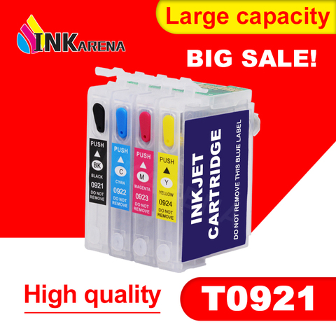 Refillable Ink Cartridge for EPSON T26 T27 TX106 TX109 TX117 TX119 C51 C91 CX4300 Printer T0921 921N 92n Refill Ink With Chip ► Photo 1/6
