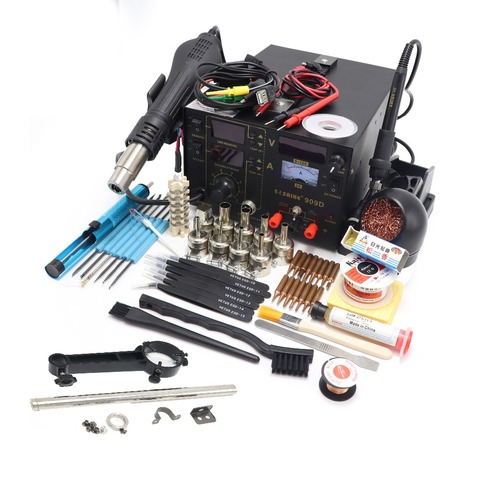 Saike 909D hot air gun desoldering station with regulated power supply three-in-one multi-function soldering station 15V 1A/2A ► Photo 1/6